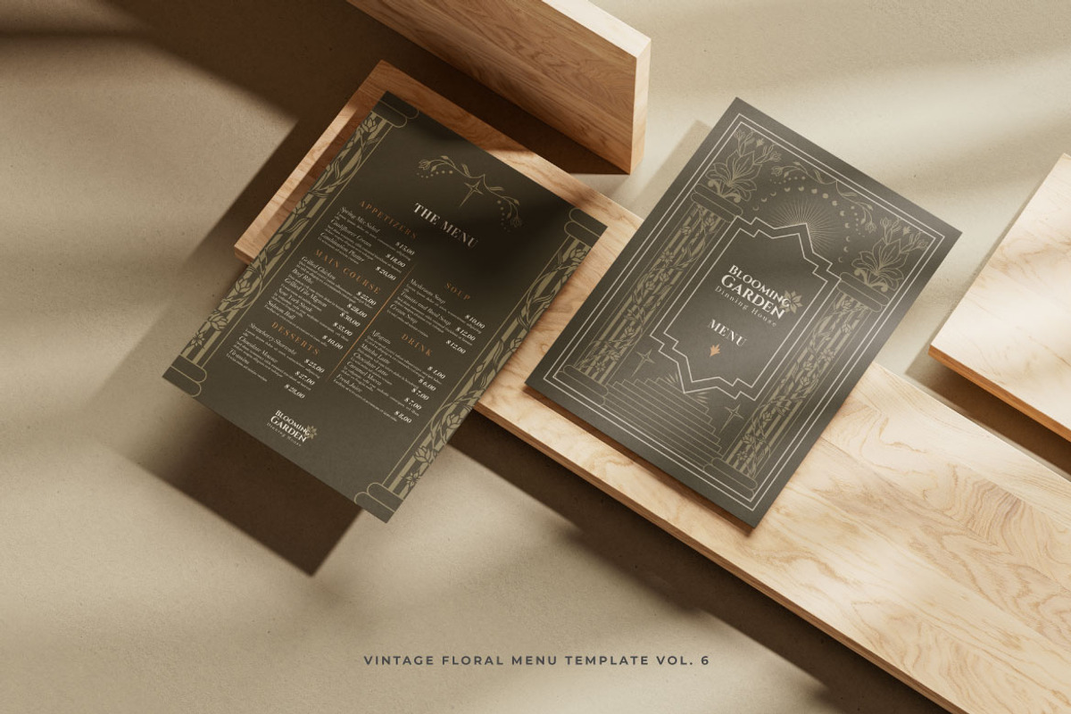 Vintage Floral Menu Vol.6, a Brochure Template by Bewalrus Studio (Photo 4 of 5)