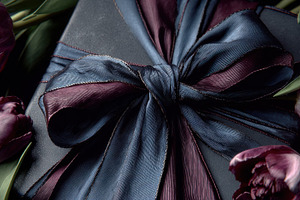 Gift box with ribbon  flowers, a Photo by Beautiful things