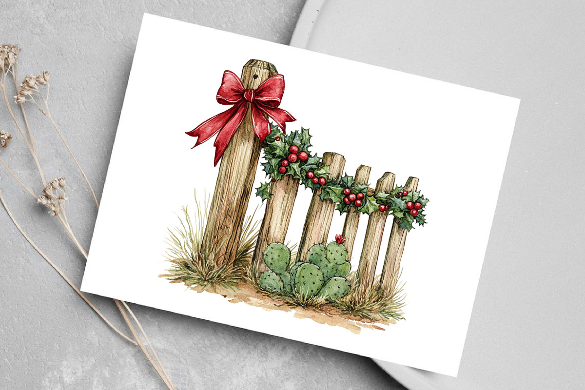 Watercolor Southwestern Christmas, an Illustration by Canvas Craft (Photo 6 of 8)