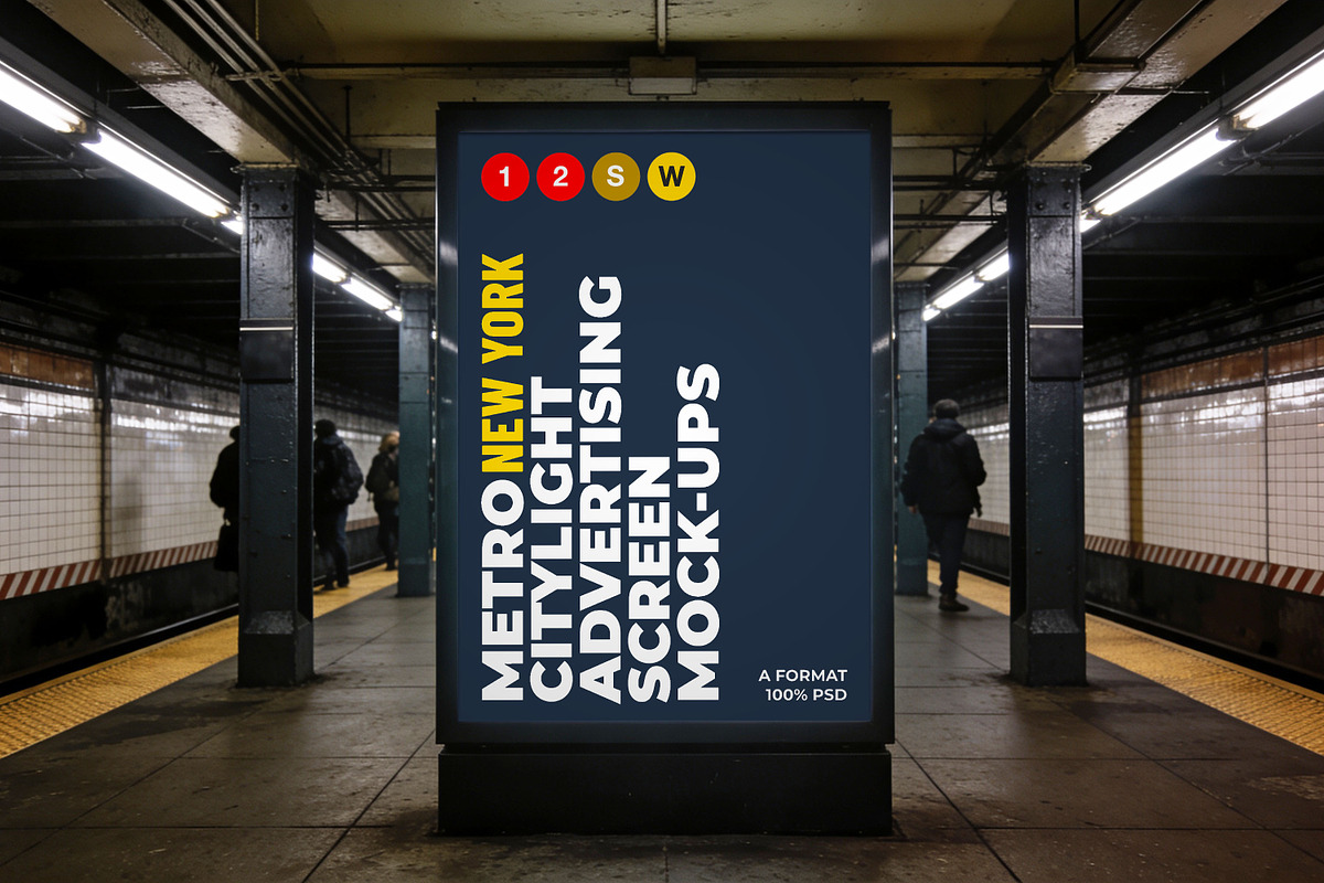 New York Metro Ad Screen Mock-Up 4, an Advertising Mockup by Graphic Shelter (Photo 3 of 7)