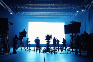 Commercial video production crew, a Photo by Pavel_design