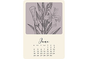 Calendar with monochrome flowers, a Stationery Template by NatalyN (Thumbnail 7 of 13)