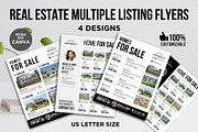 Real Estate Multiple Listing Flyers, a Flyer Template by CreativeVinesStore (Thumbnail 1 of 7)