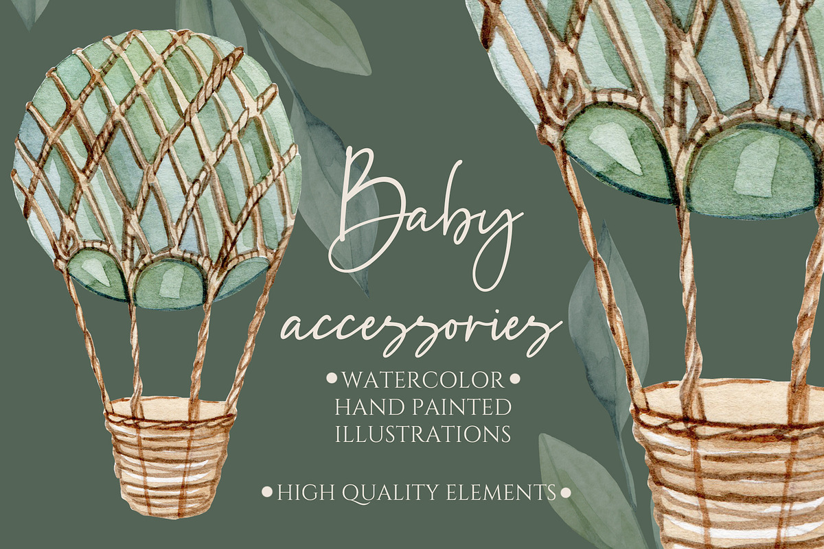 Watercolor Baby Eco Collection, a Decorative Illustration by S_ARTLOVE (Photo 5 of 9)