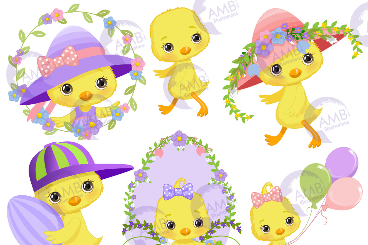 Easter chicks triple pack AMB-2722, an Illustration by AMBillustrations (Photo 3 of 7)