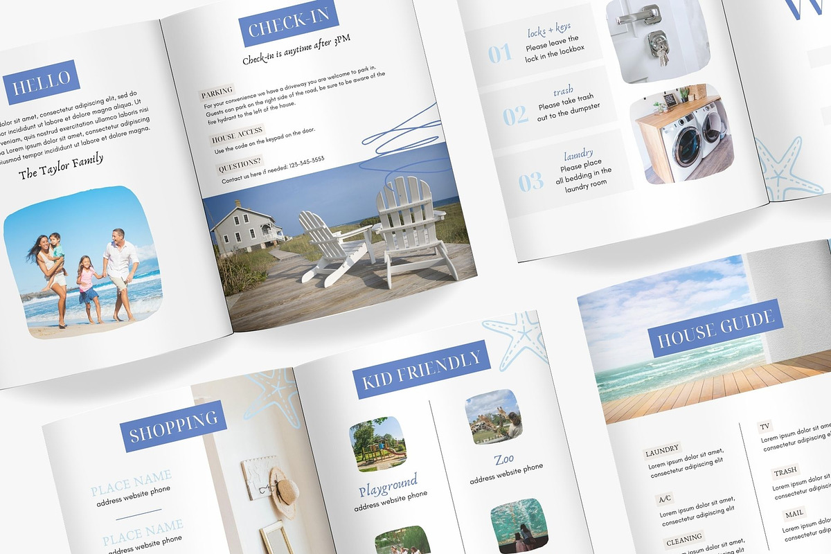 Airbnb Welcome Book Template | Beach, a Brochure Template by Ciera Design Templates (Photo 4 of 6)