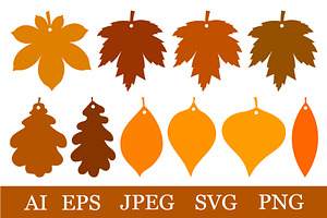 Fall Leaves silhouette Gift Tags