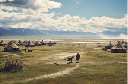 Traditional yurt village in pristine, an Architecture Photo by Ylivdesign