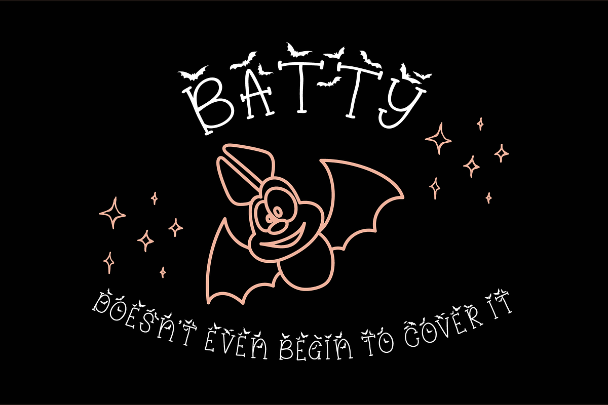 Batty Belfry Halloween Bats Font, a Serif Font by Dancing with Ink (Photo 9 of 24)