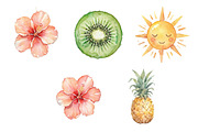 Whimsical Tropical Summer Clipart, an Illustration by DreamPrint404 (Thumbnail 4 of 6)