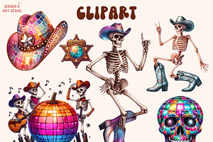 Halloween Western Disco Clipart