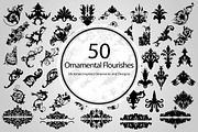 50 Ornamental Flourishes (Vector), an Object Graphic by BIOWORKZ (Thumbnail 1 of 4)