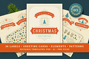Christmas Retro Design Bundle, a Poster Template by Vasya Kobelev (Thumbnail 1 of 11)