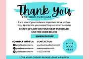 Thank you order card blue Canva 01, a Card Template by bonadigitals (Thumbnail 1 of 3)