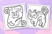 Spooky Halloween Coloring Pages #2, a Seasonal Illustration by Inkivelle Studio (Thumbnail 2 of 3)