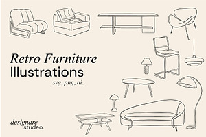 Retro Furniture Illustrations