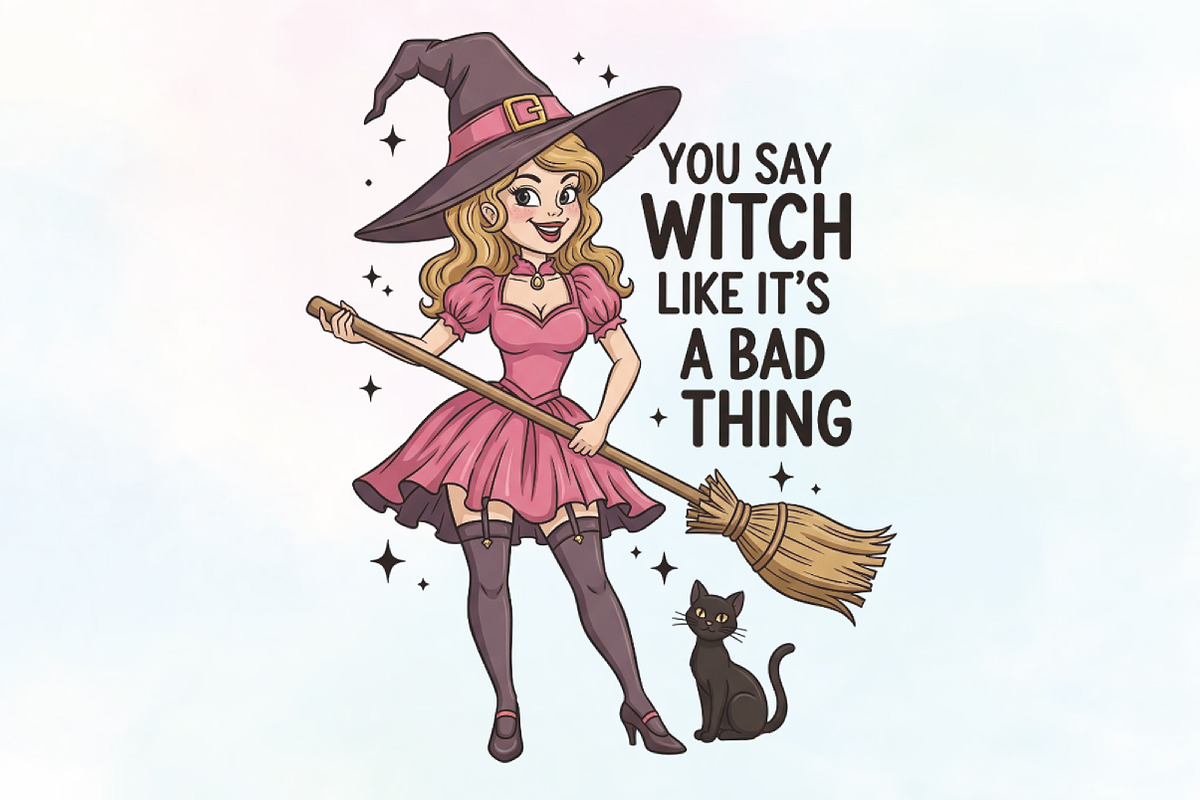 Pinup Witch Sublimation PNG, an Illustration by CraftArtStudio (Photo 1 of 4)