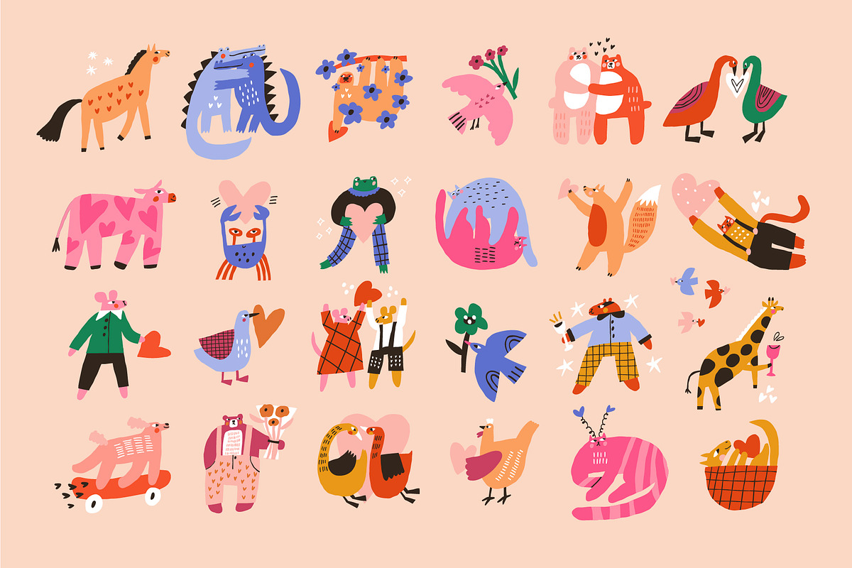 Valentine Animals | SVG, PNG, AI, an Animal Illustration by Olia (Photo 3 of 11)