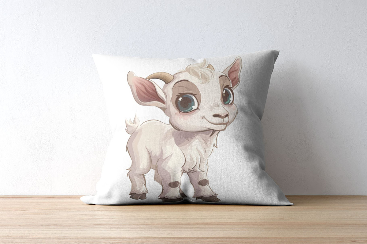 8 Baby Goat Clipart Set, an Animal Illustration by Inknfolly (Photo 5 of 6)