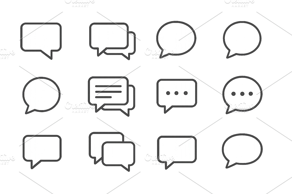 Collection of various speech bubbles, an Illustration by ZinetroN