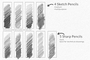 Pencil Brushes Procreate Sketch Pack, a Brush Add-On by ZenLettering (Thumbnail 3 of 7)
