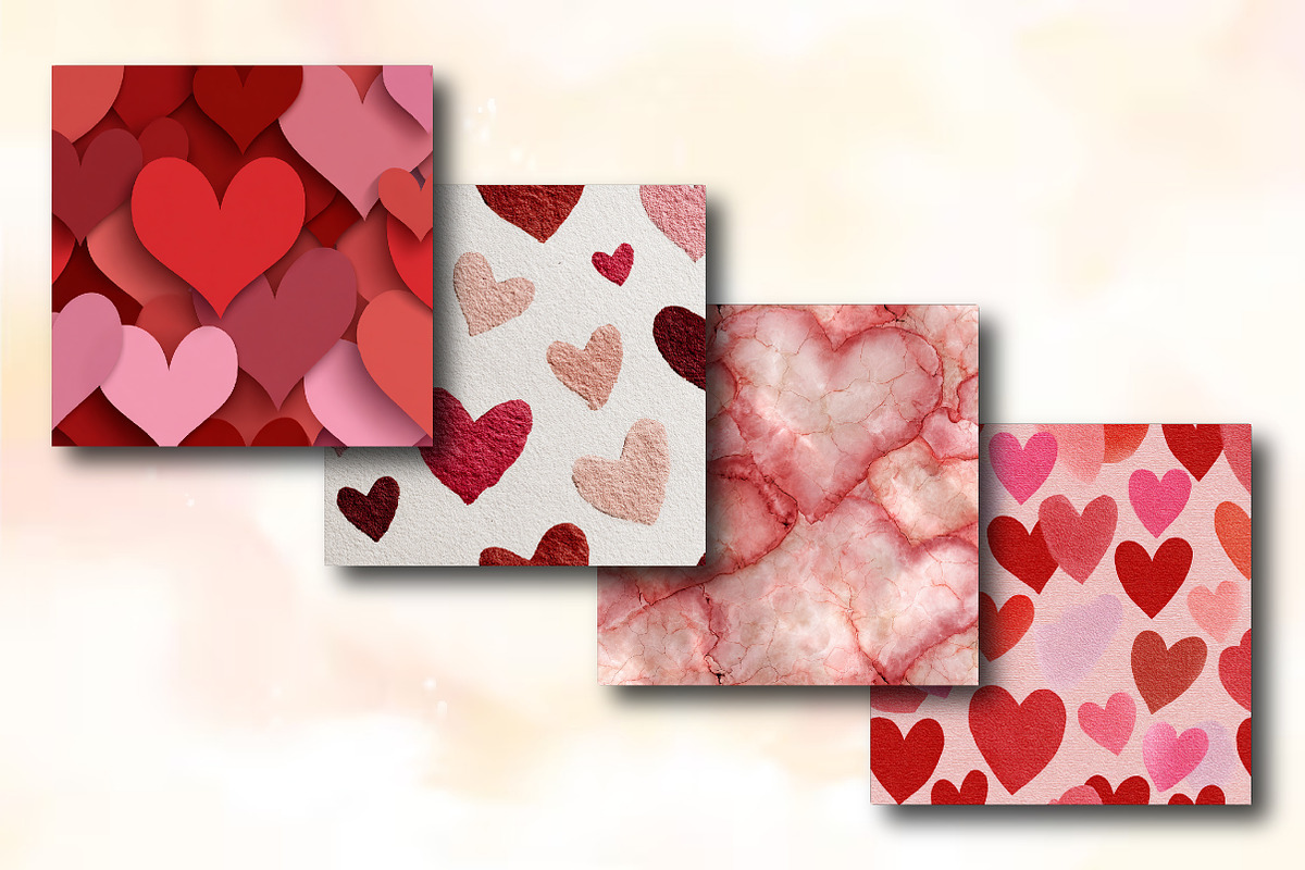 Red & Pink Hearts Texture Digital Pa, a Background Photo by RobertsArt (Photo 4 of 5)