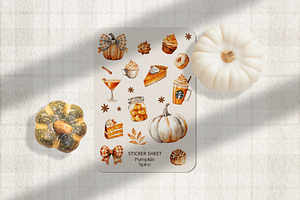 Pumpkin Spice Watercolor Clipart