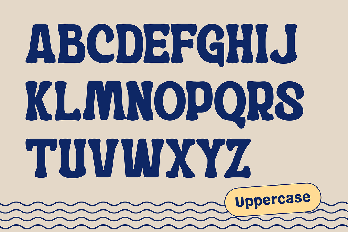 Calyra Retro - Extrude Surfing Font, a Sans Serif Font by Nirmana Visual (Photo 2 of 16)