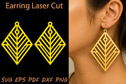 Geometric Diamond Earrings Laser Cut, an Object Graphic by Rose Art (Thumbnail 1 of 3)