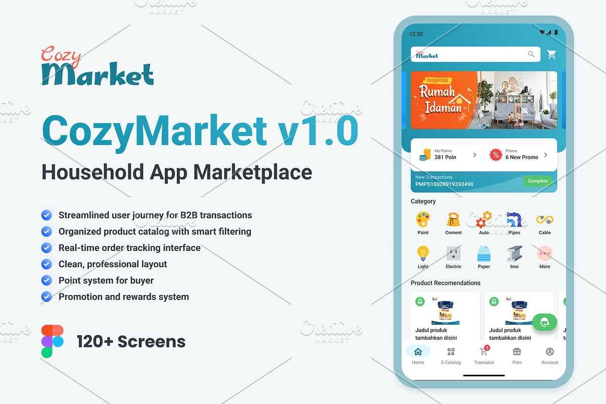 CozyMarket – B2B Marketplace App UI, an App Template by Brainstorm Lab (Photo 2 of 6)