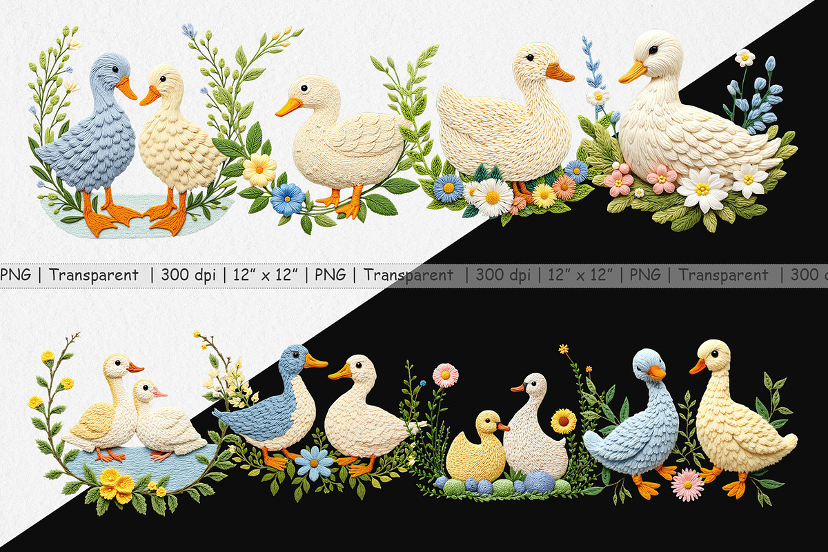 Duck Embroidery Clipart, a Graphic by Artnoy (Photo 2 of 5)