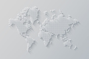 Illustration of a world map made of dots on a white background, a Technology Photo by GoodGoods (Thumbnail 3 of 3)