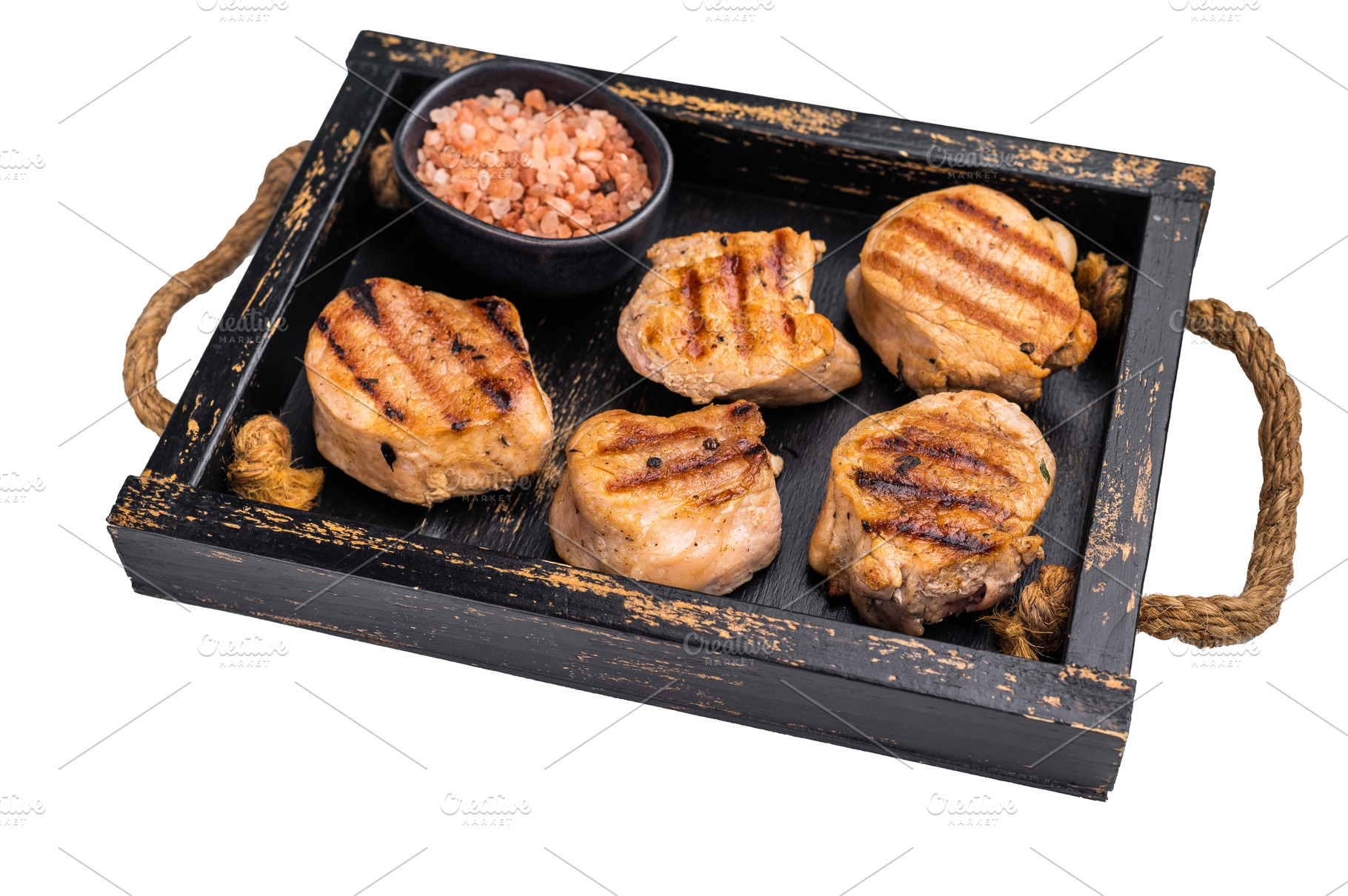 Tender char grilled pork medallion steak, perfect for adding a t, a Food & Drink Photo by composter-box@mail.ru