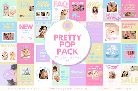 Pretty Pop Instagram Templates Pack, a Social Media Template by HellYeahDesigns