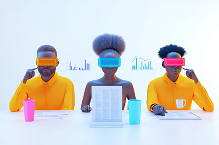 Virtual Reality Business Meeting Div, a Background Photo by Pixeness