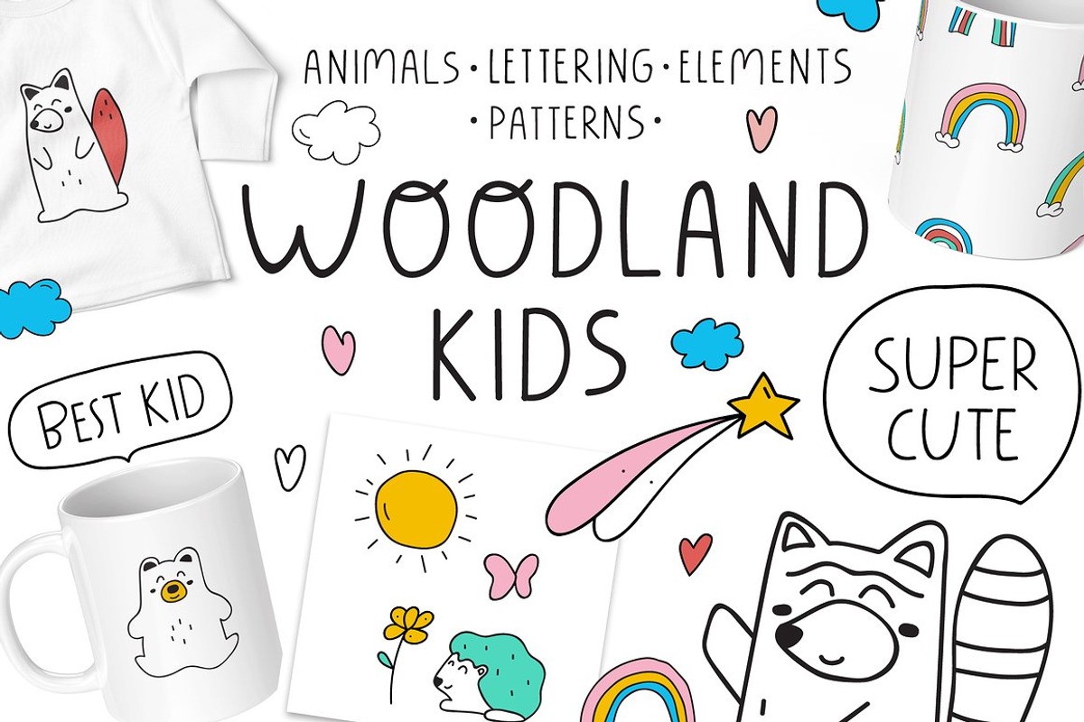 Woodland kids, an Animal Illustration by cutelevindesign (Photo 1 of 10)