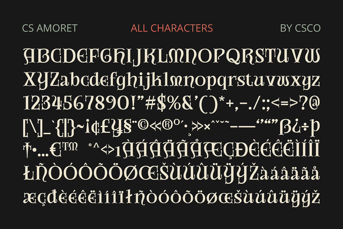CS Amoret – Art Nouveau Font, a Serif Font by Craft Supply Co. (Photo 8 of 8)