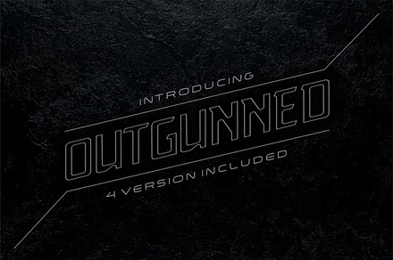 Outgunned display font in 4 versions