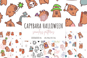 Capybara Halloween Patterns