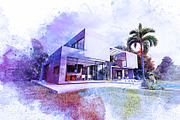 Architecture Watercolor Drawing, an Action Add-On by MRI STUDIO (Thumbnail 9 of 11)