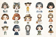 Retro Girls Clipart Bundle, an Illustration by DreamCafeArt (Thumbnail 3 of 5)