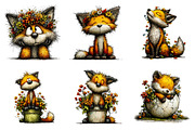 Whimsical spring funny fox clipart, an Illustration by SinaCreation (Thumbnail 2 of 11)
