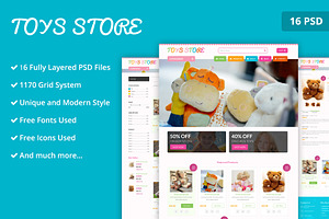 Toy Store PSD Website Template