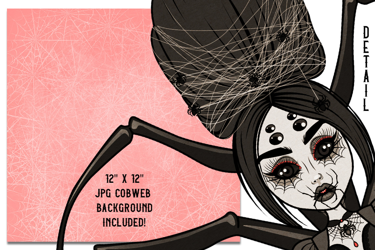 Halloween Scary Girls Characters Set, a Decorative Illustration by Dapper Dudell (Photo 3 of 3)