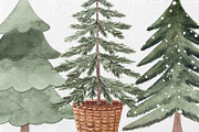 Watercolor Christmas trees, a Decorative Illustration by BrushArtDesigns (Thumbnail 3 of 5)