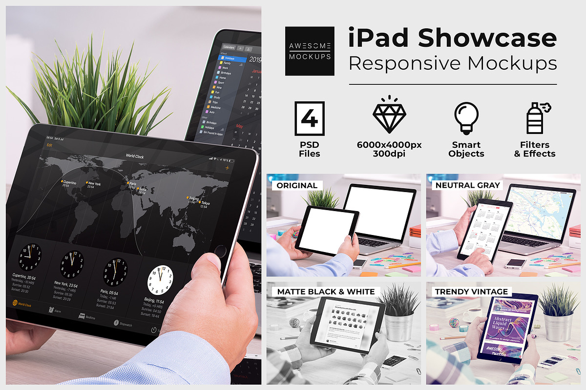 iPad Showcase Responsive Mockups, an iPhone Mockup by Mockups & Illustrations (Photo 1 of 9)