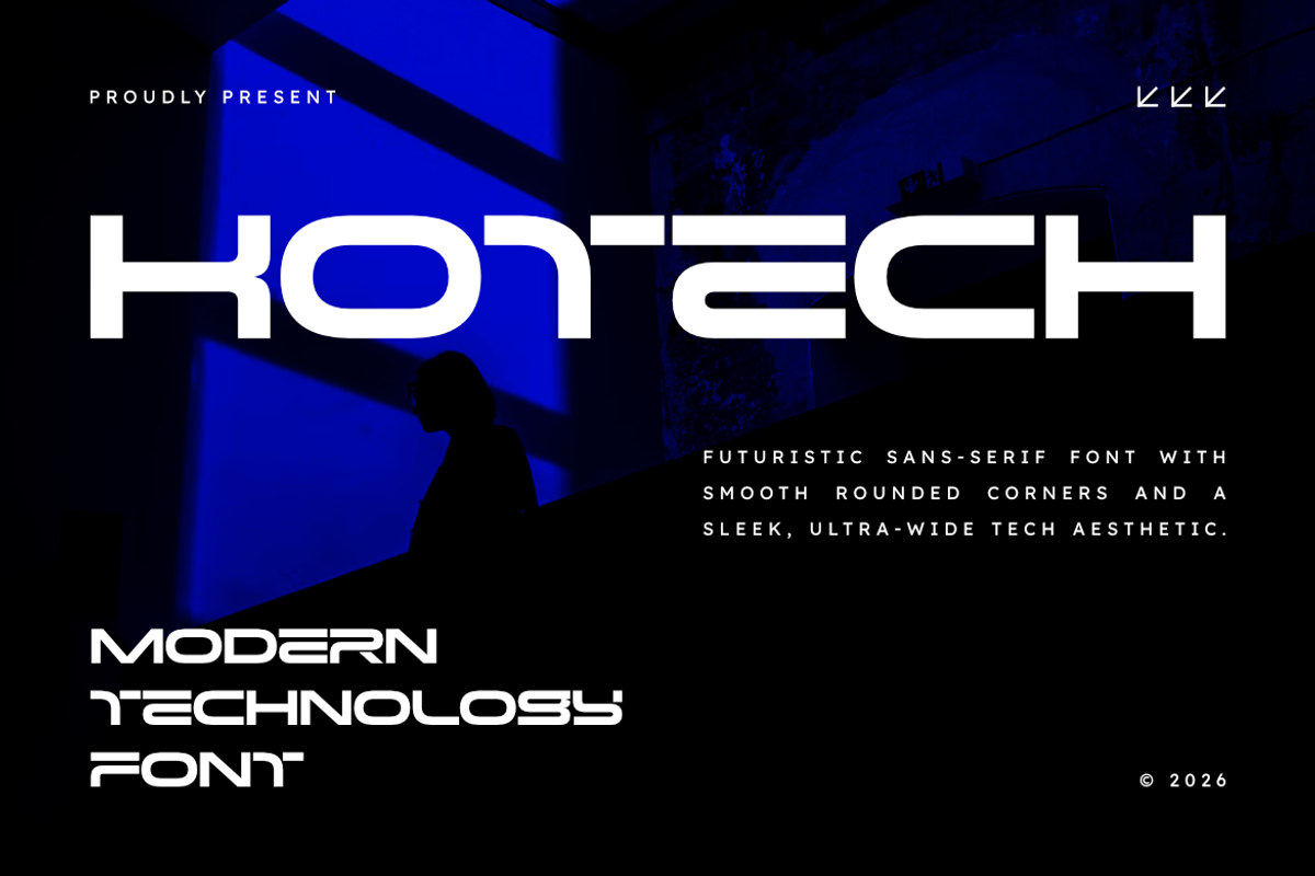 Kotech - Modern Tech Font, a Symbol Font by Masyafi Studio (Photo 1 of 8)