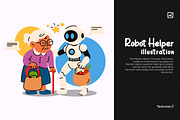 Robot Helper Illustration, a Technology Illustration by Pitchlook.Studio (Thumbnail 1 of 3)