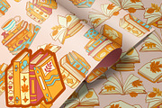 Autumn Books vector clipart patterns, an Education Illustration by Carpet Tapete Pretzel (Thumbnail 13 of 13)
