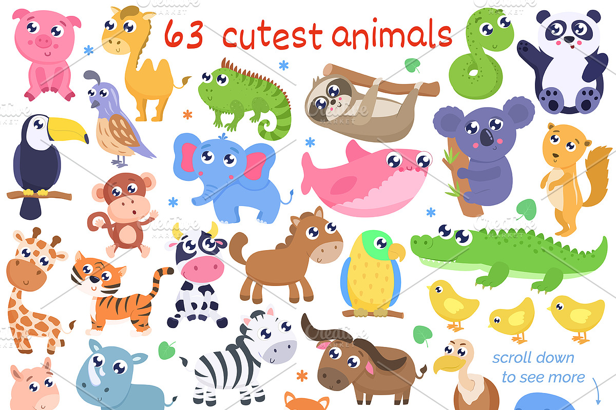 Big set of cute animals, an Animal Illustration by SvetaDraws (Photo 2 of 2)